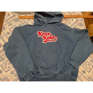 Krox Kola Blue Chenille Patch Graphic Hoodie Mens Large Streetwear Soda Bottle